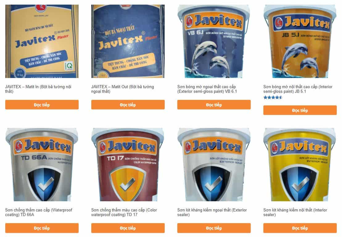Hệ thống sản phẩm sơn Javitex