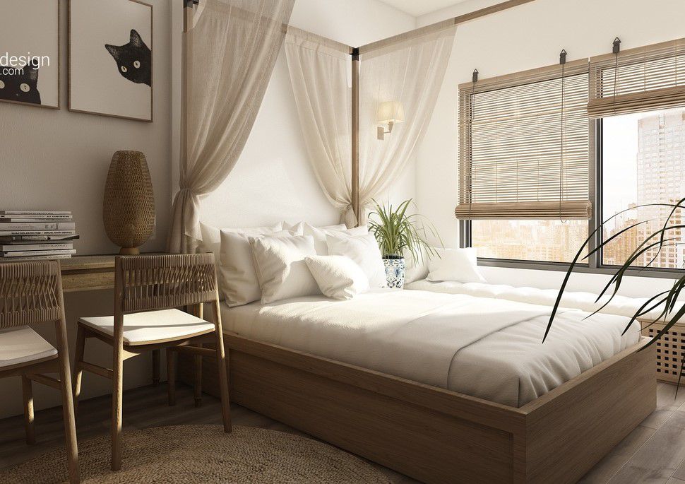 Thiết kế phòng ngủ đẹp cho nữ màu trắng tinh khôi