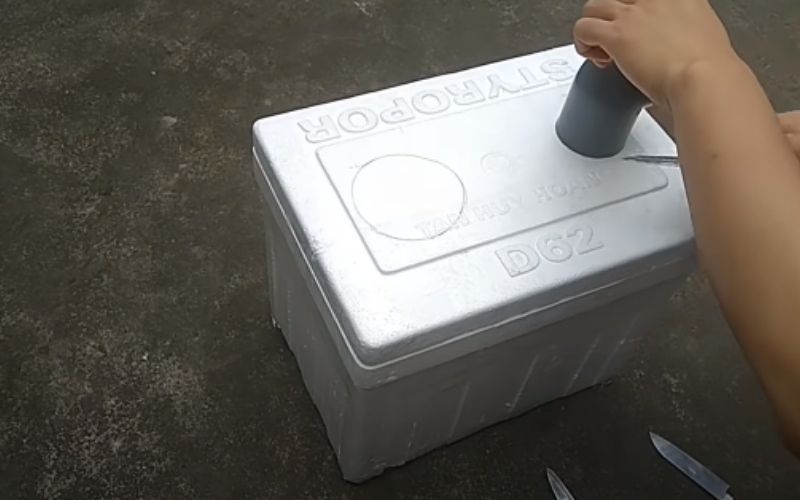 Hướng dẫn làm quạt hơi nước bằng thùng xốp